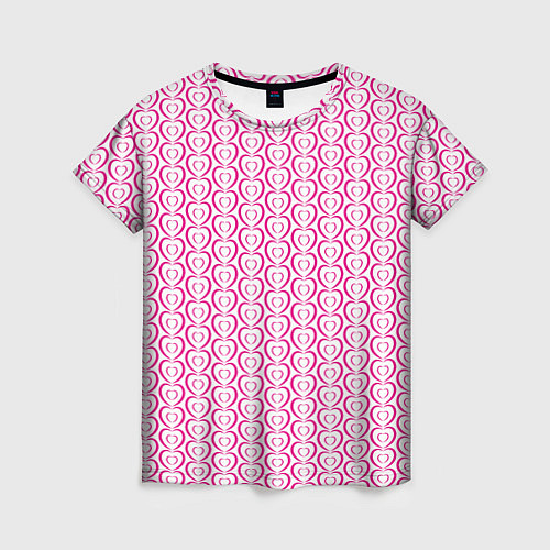 Женская футболка Паттерн двойное сердце / 3D-принт – фото 1