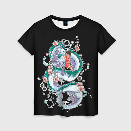 Женская футболка Тихиро и Хаку - унесенные призраками / 3D-принт – фото 1