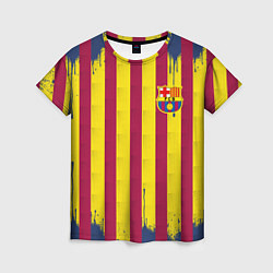 Женская футболка Полосатые цвета футбольного клуба Барселона