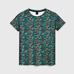Женская футболка Luxury green abstract pattern