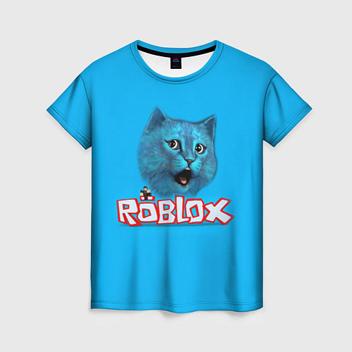 Женская футболка Roblox синий кот / 3D-принт – фото 1