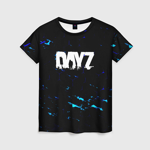 Женская футболка Dayz текстура краски голубые / 3D-принт – фото 1