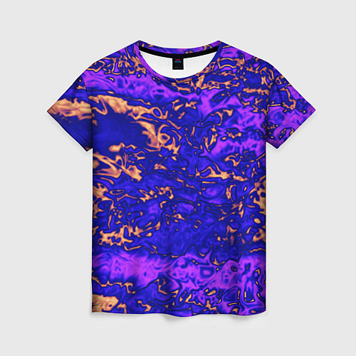 Женская футболка Абстракция золото и фиолетовый / 3D-принт – фото 1