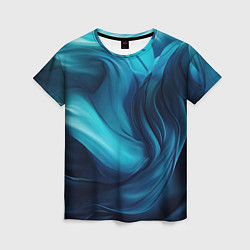 Женская футболка Синяя абстракция в виде волн