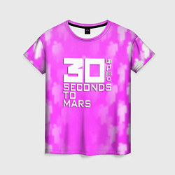 Футболка женская 30 seconds to mars pink, цвет: 3D-принт