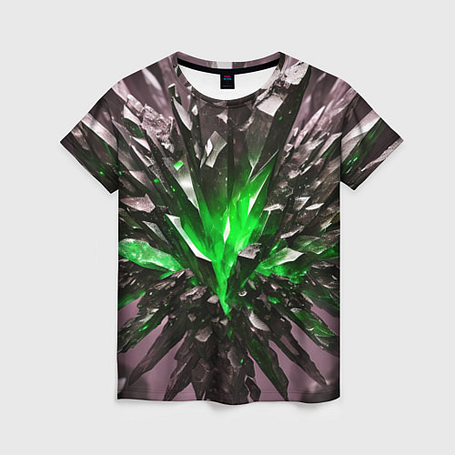 Женская футболка Драгоценный камень зелёный / 3D-принт – фото 1
