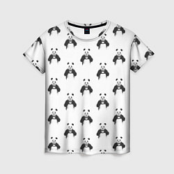 Женская футболка Panda love - pattern