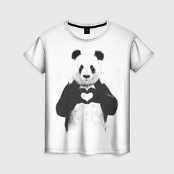 Футболка женская Panda love, цвет: 3D-принт