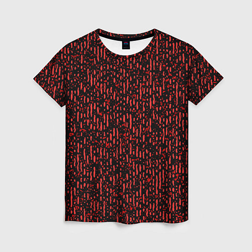 Женская футболка Абстрактный полосатый красный / 3D-принт – фото 1