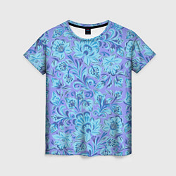 Женская футболка Узоры и цветы гжель паттерн