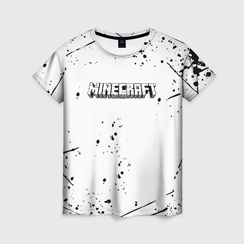 Женская футболка Minecraft чёрная краска брызги / 3D-принт – фото 1