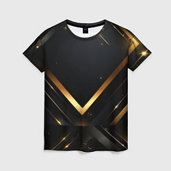 Женская футболка Gold luxury black abstract