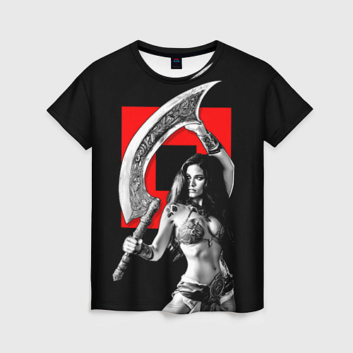 Женская футболка Амазонка с ятаганом / 3D-принт – фото 1
