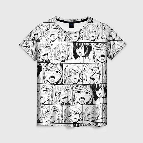 Женская футболка Ahegao pattern / 3D-принт – фото 1