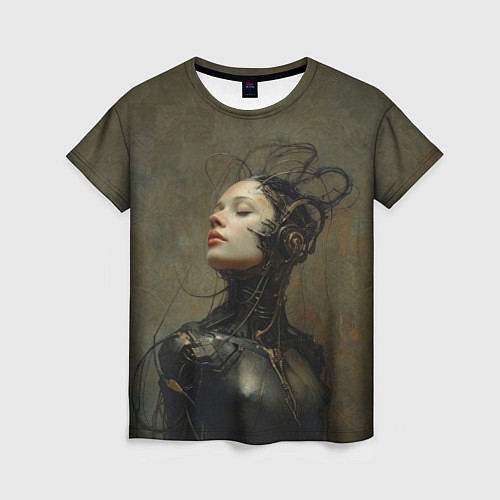 Женская футболка Гордая девушка андроид / 3D-принт – фото 1