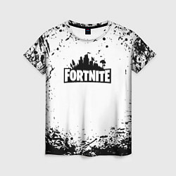 Футболка женская Fortnite краски чёрные, цвет: 3D-принт