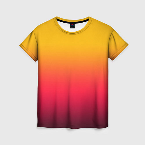 Женская футболка Жёлто-бордовый градиент / 3D-принт – фото 1