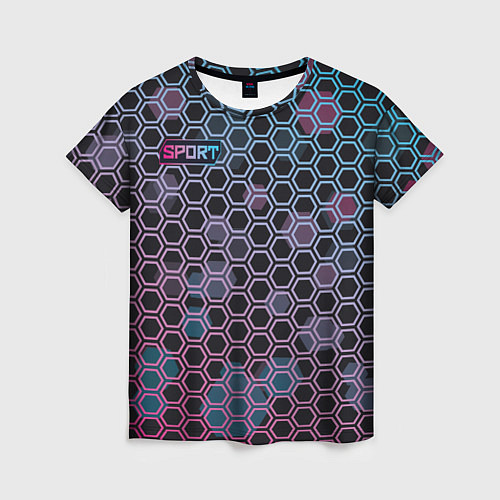 Женская футболка Sport шестигранники / 3D-принт – фото 1