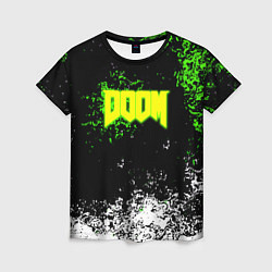 Футболка женская Doom токсичное лого краски, цвет: 3D-принт