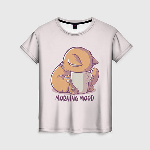 Женская футболка Morning mood - cat / 3D-принт – фото 1