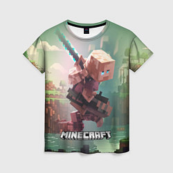 Женская футболка Персонаж Minecraft ниндзя в прыжке