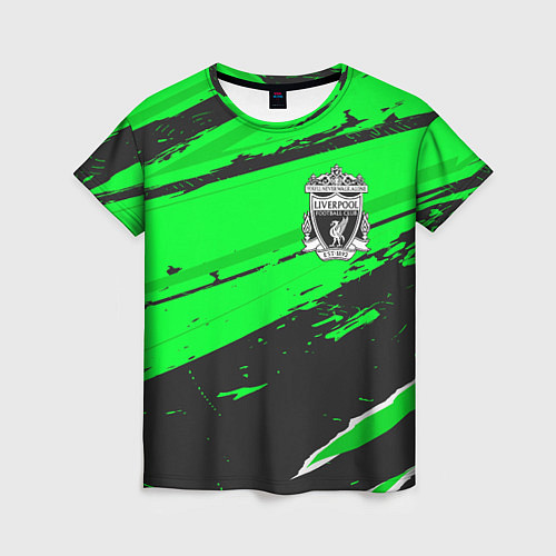 Женская футболка Liverpool sport green / 3D-принт – фото 1