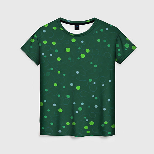 Женская футболка Прикольный горошек зелёный / 3D-принт – фото 1