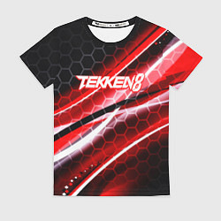 Женская футболка Tekken 8 огненное лого файтинг