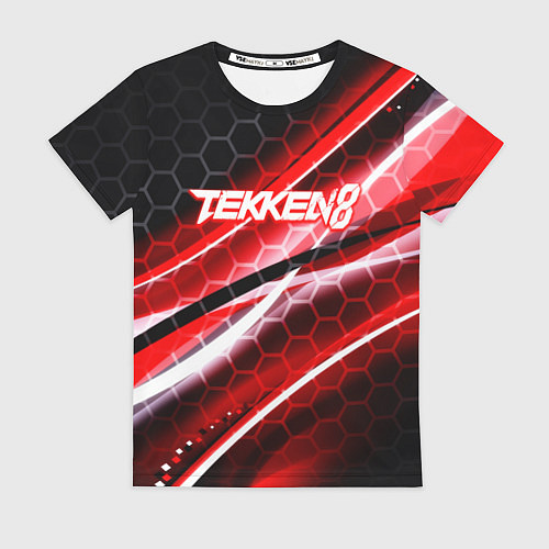 Женская футболка Tekken 8 огненное лого файтинг / 3D-принт – фото 1