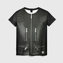 Женская футболка Terminator first - leather jacket