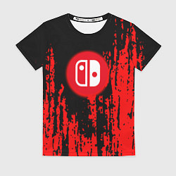 Женская футболка Nintendo огенное лого краски