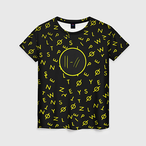Женская футболка Twenty one pilots pattern rock yellow / 3D-принт – фото 1