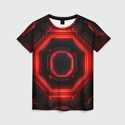 Футболка женская Nvidia style black and red neon, цвет: 3D-принт