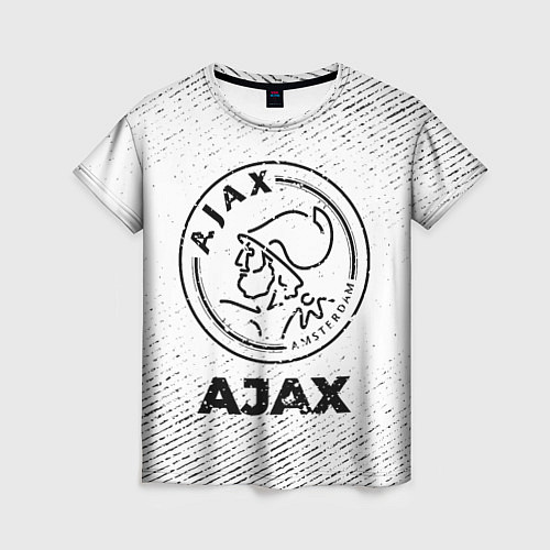 Женская футболка Ajax с потертостями на светлом фоне / 3D-принт – фото 1
