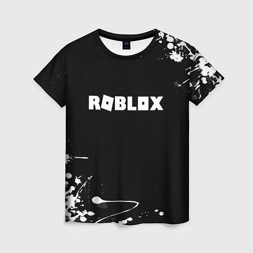 Женская футболка Roblox текстура краски белые / 3D-принт – фото 1