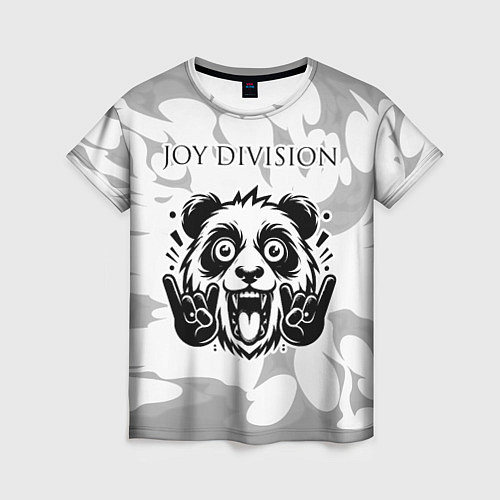 Женская футболка Joy Division рок панда на светлом фоне / 3D-принт – фото 1