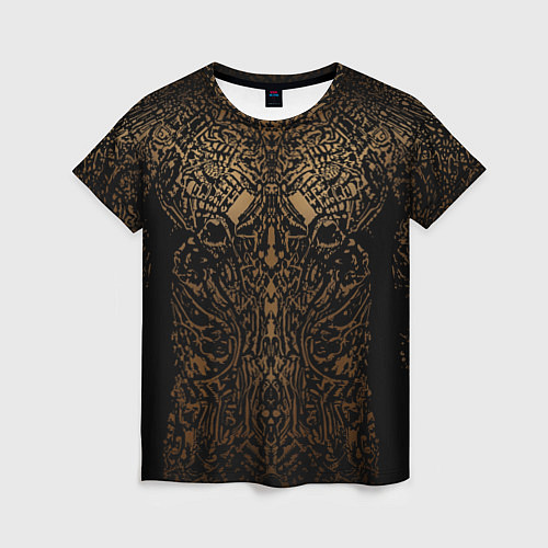Женская футболка Золотой узор маори / 3D-принт – фото 1