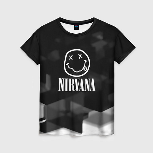 Женская футболка Nirvana текстура рок / 3D-принт – фото 1