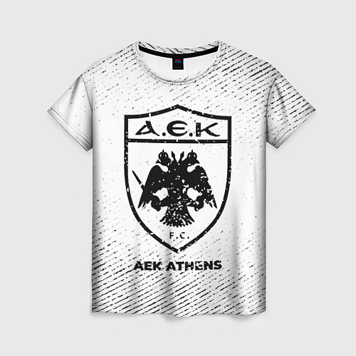 Женская футболка AEK Athens с потертостями на светлом фоне / 3D-принт – фото 1