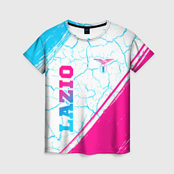 Женская футболка Lazio neon gradient style вертикально