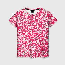 Женская футболка Пятнистый бело-розовый