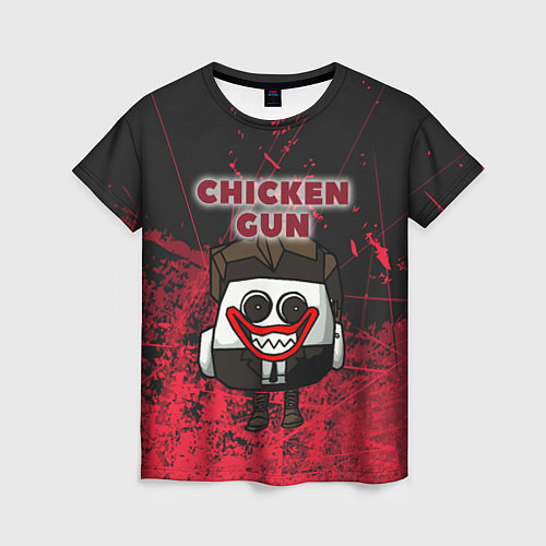 Женская футболка Chicken gun clown / 3D-принт – фото 1