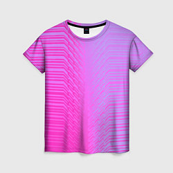 Футболка женская Розовые градиентные линии, цвет: 3D-принт