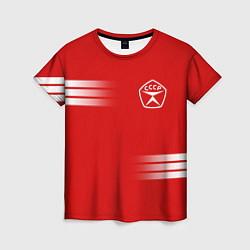 Женская футболка СССР гост три полоски