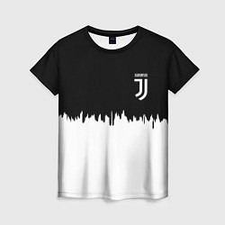 Женская футболка Juventus белый огонь текстура