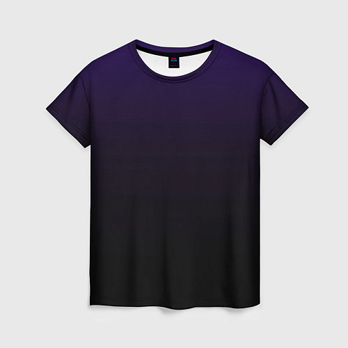Женская футболка Фиолетово-чёрный тёмный градиент / 3D-принт – фото 1
