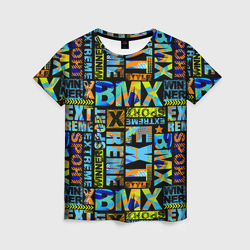 Женская футболка Extreme sport BMX / 3D-принт – фото 1