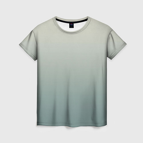 Женская футболка Серо-зелёный приглушённый градиент / 3D-принт – фото 1