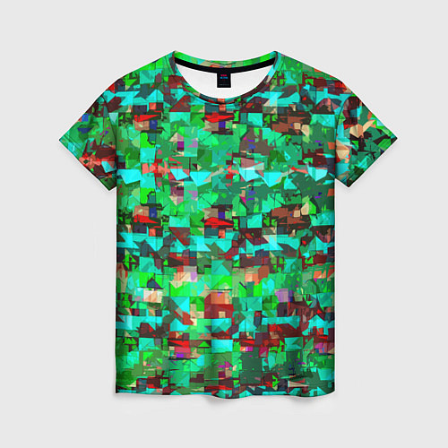 Женская футболка Разноцветные осколки стекла / 3D-принт – фото 1