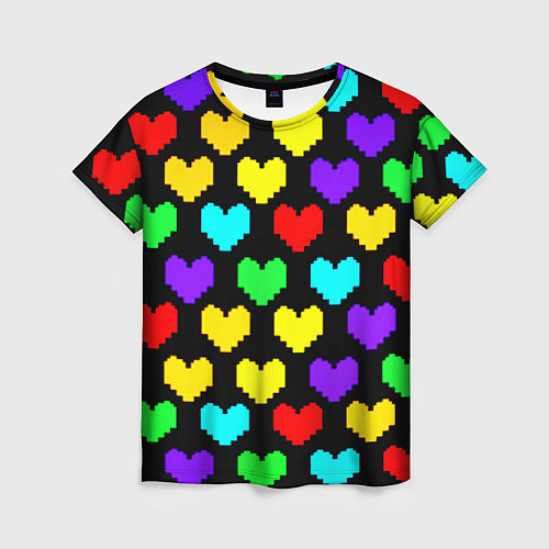 Женская футболка Undertale heart pattern / 3D-принт – фото 1